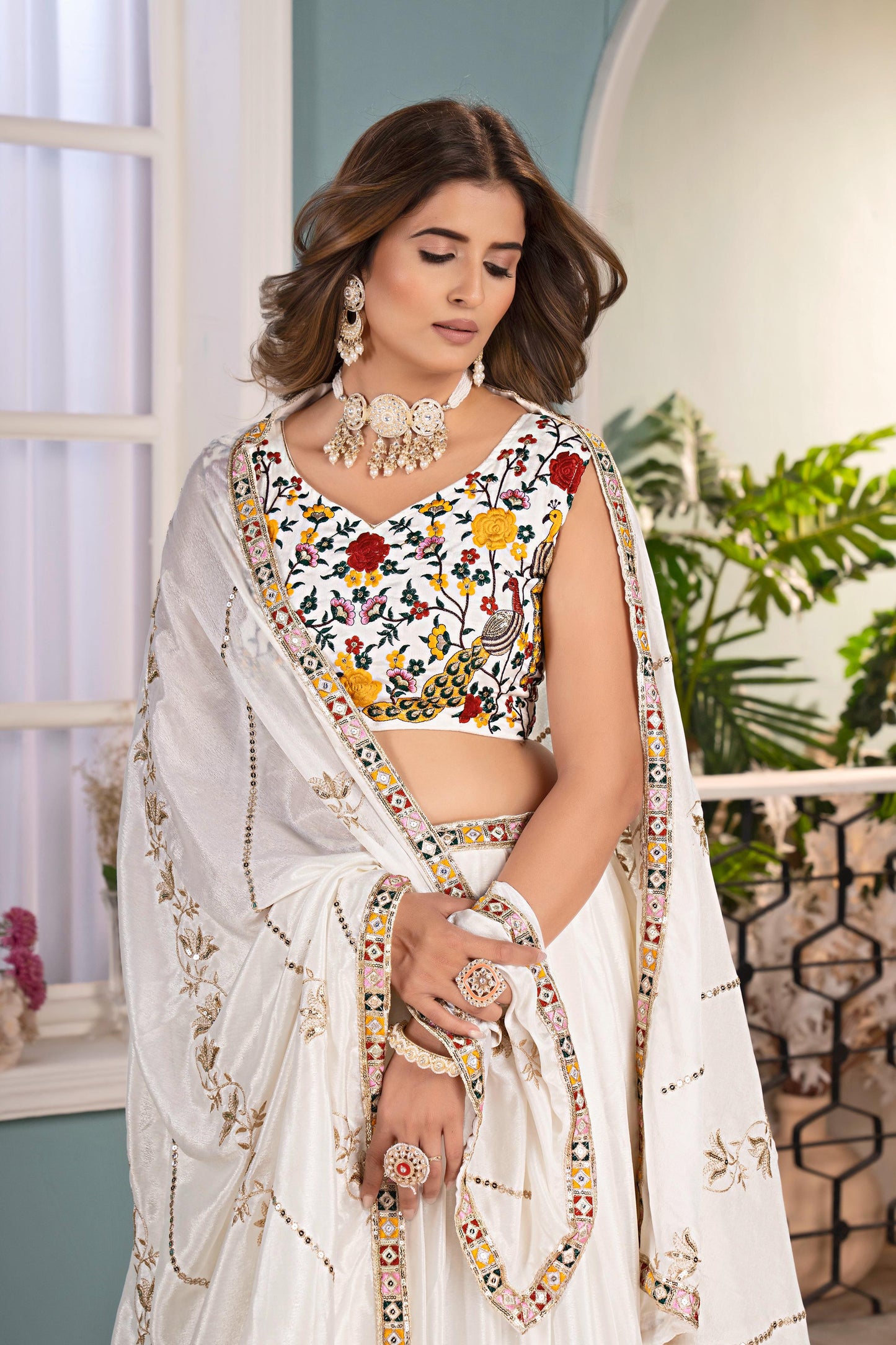 White Lehenga