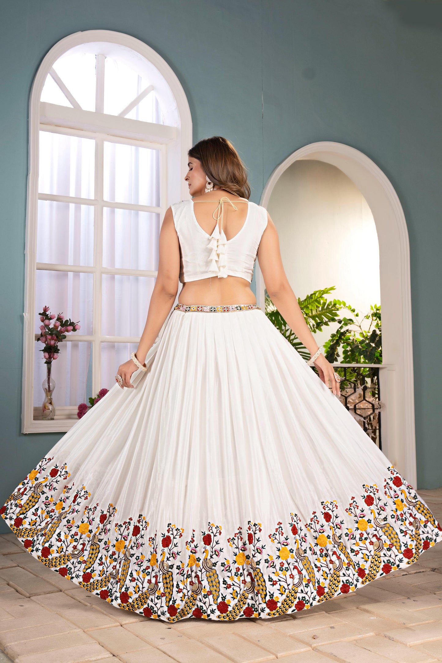 White Lehenga