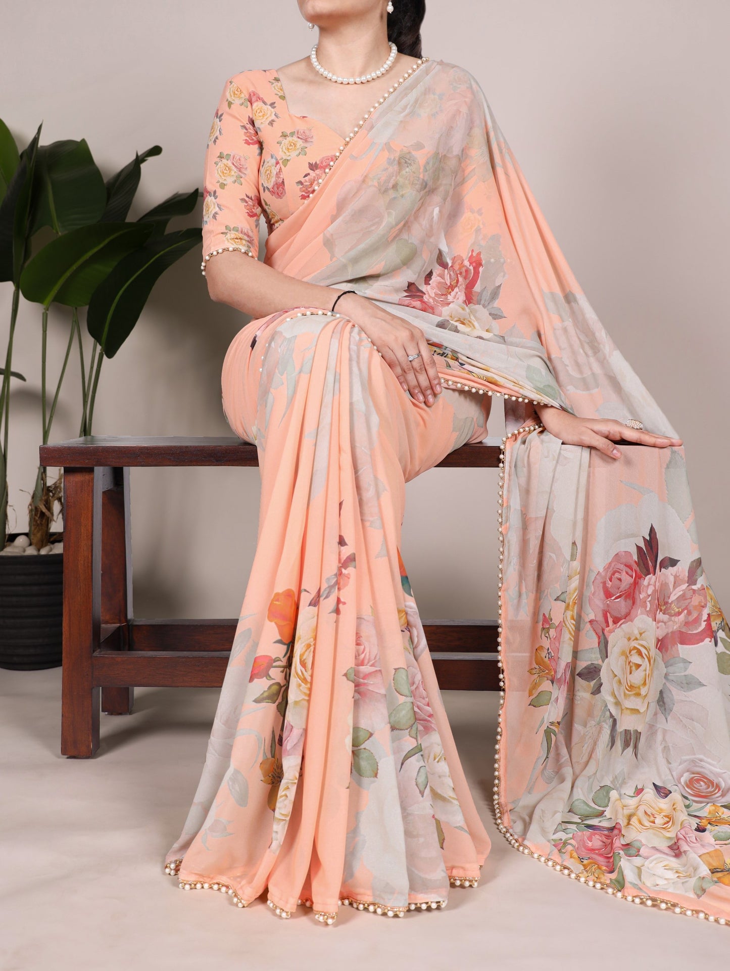Printed Georgette Saree