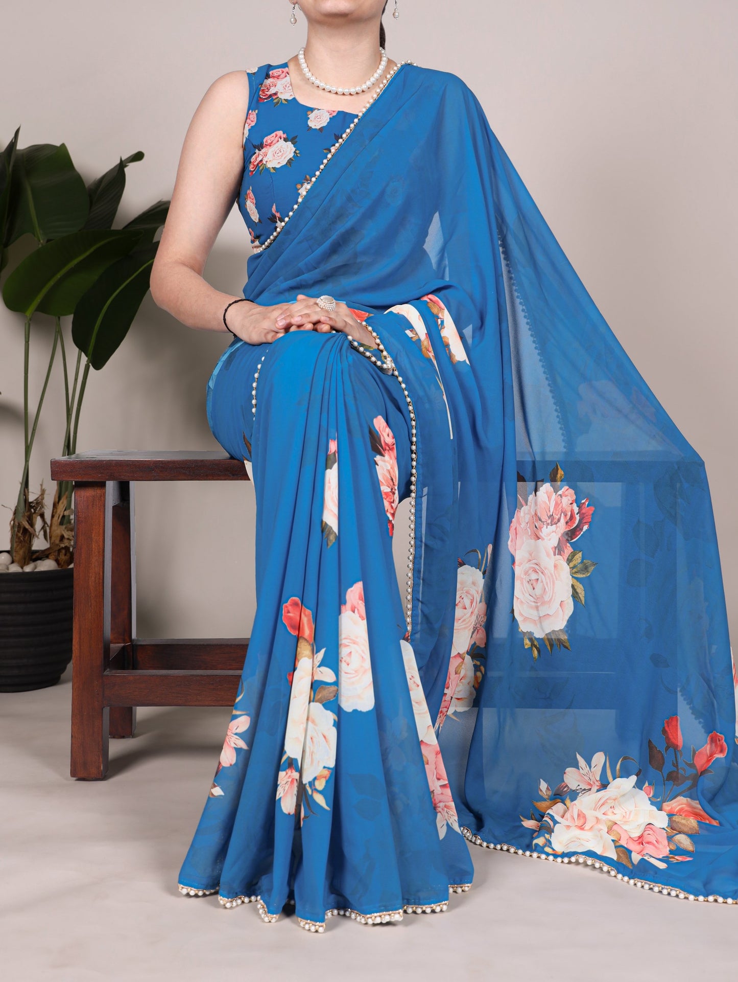 Printed Georgette Saree