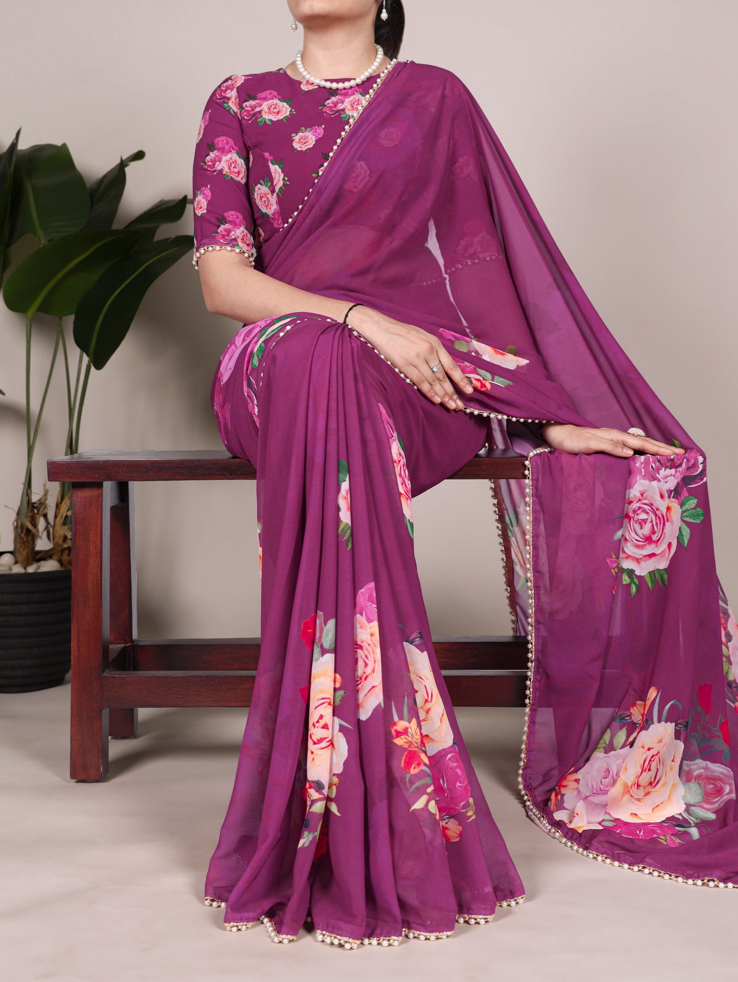 Printed Georgette Saree