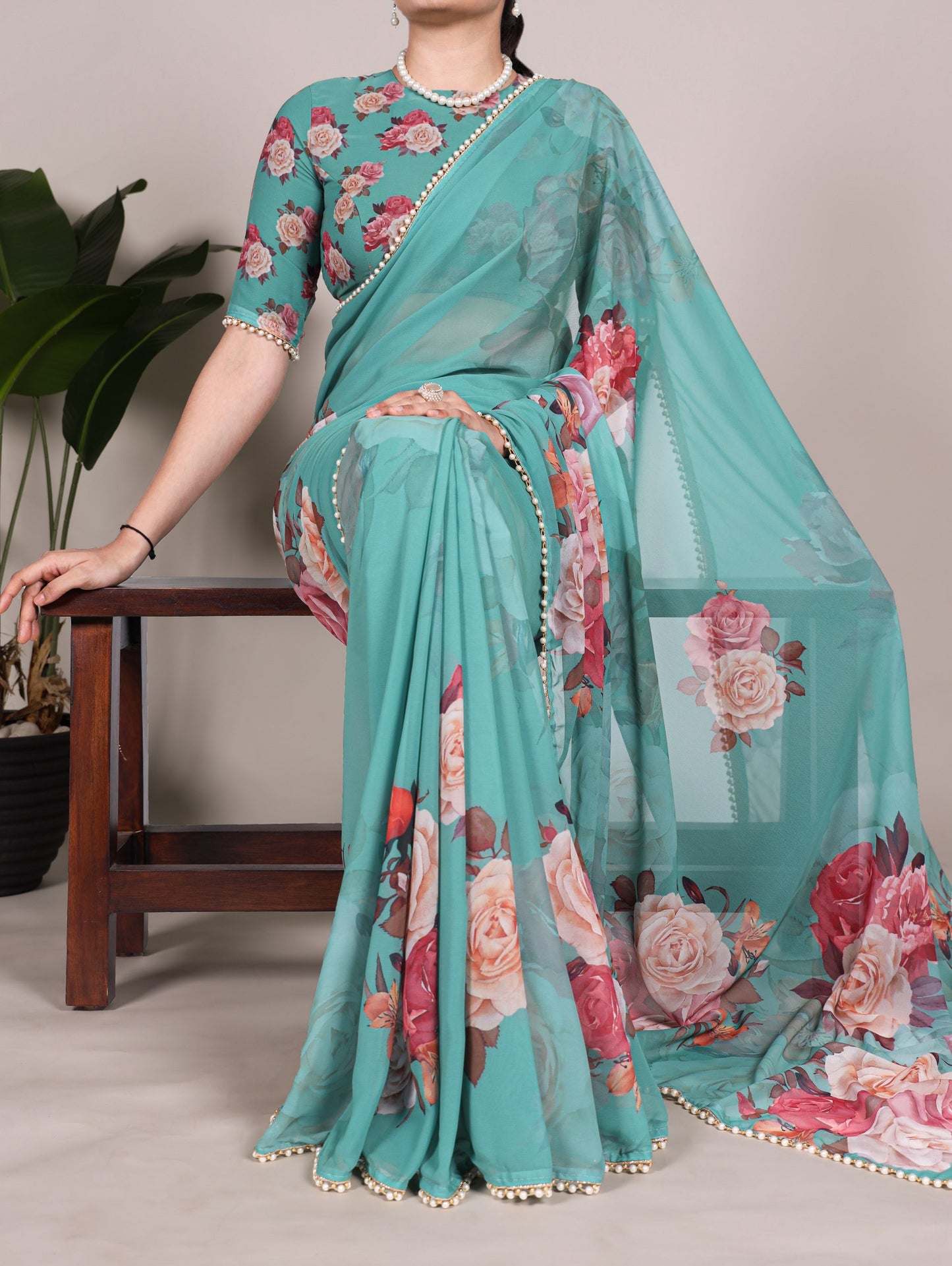 Printed Georgette Saree