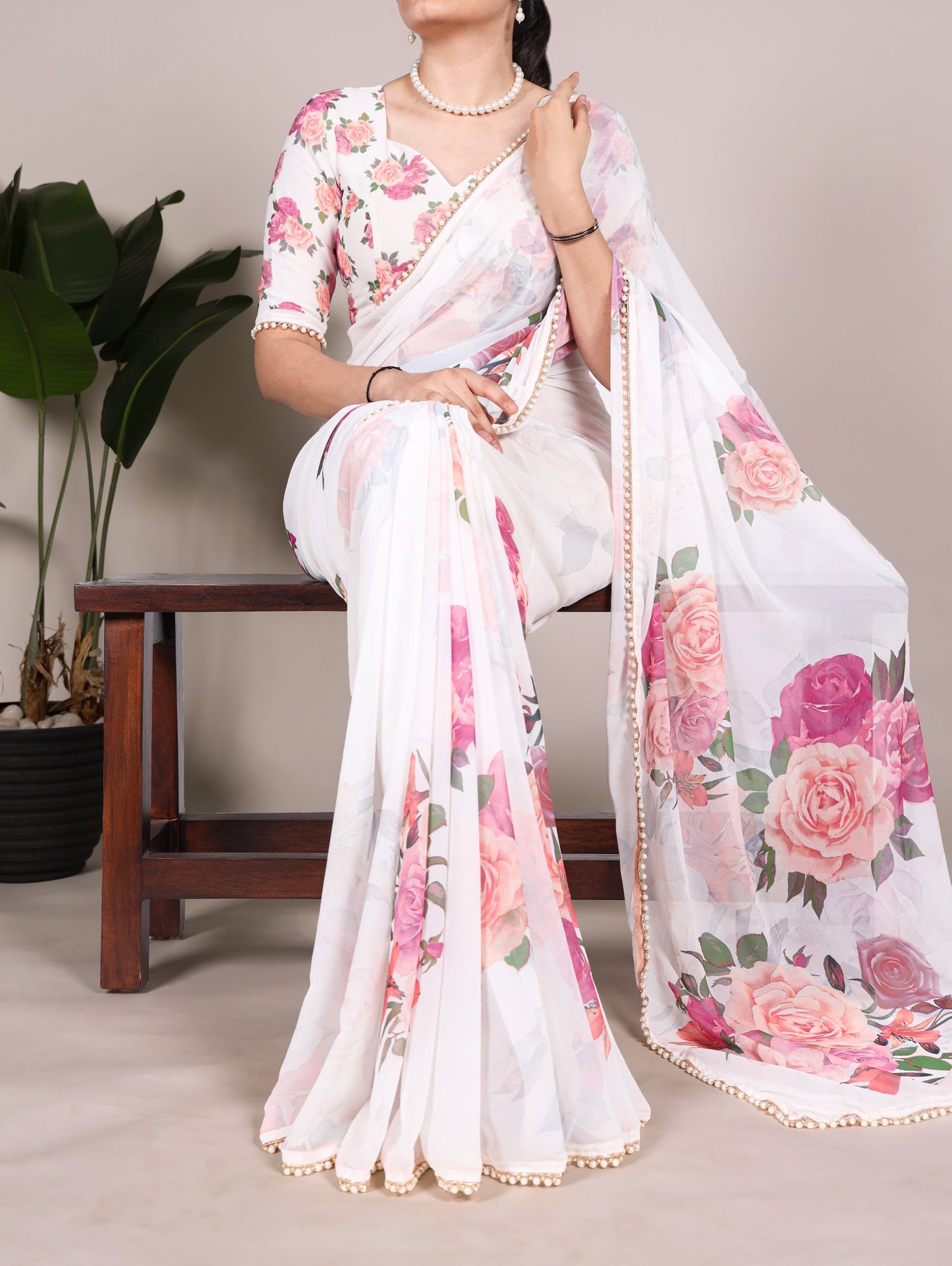 Printed Georgette Saree
