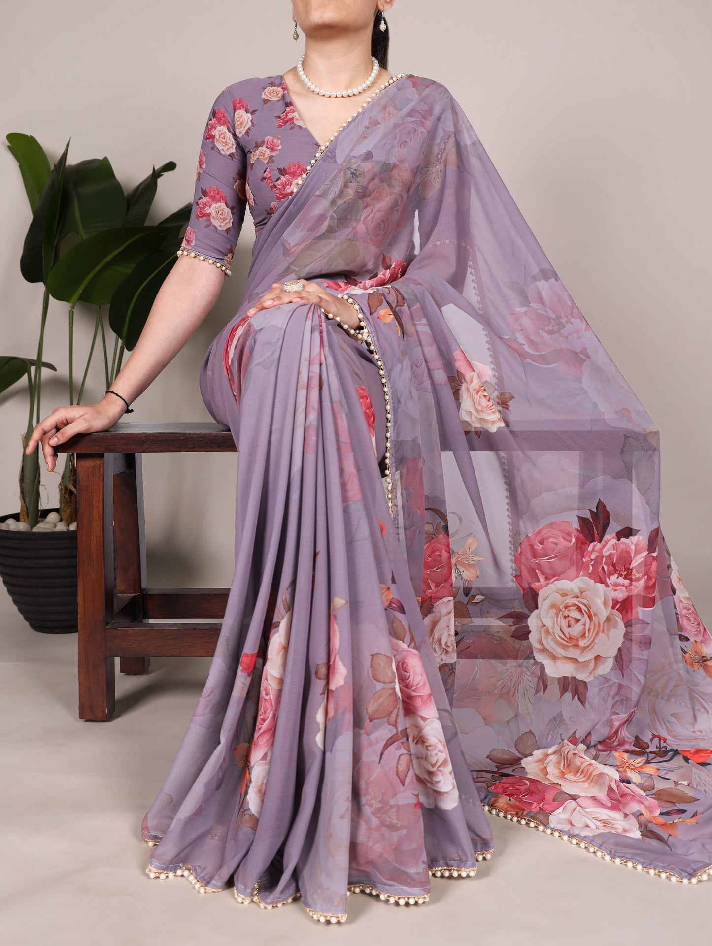 Printed Georgette Saree